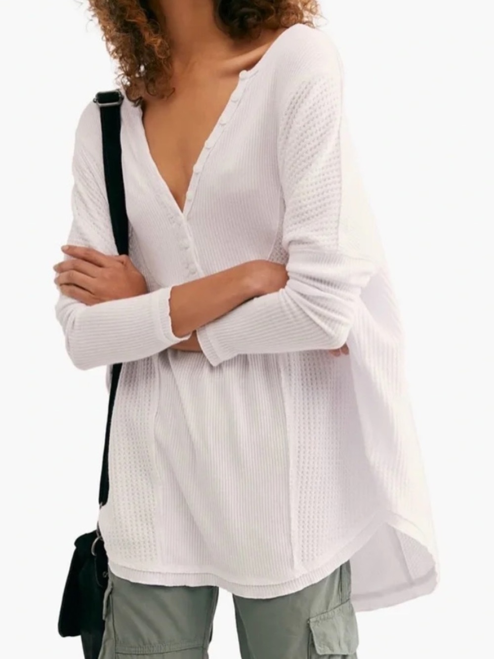 Free People Leo Henley Long Sleeve White Women’s S Fall Layering